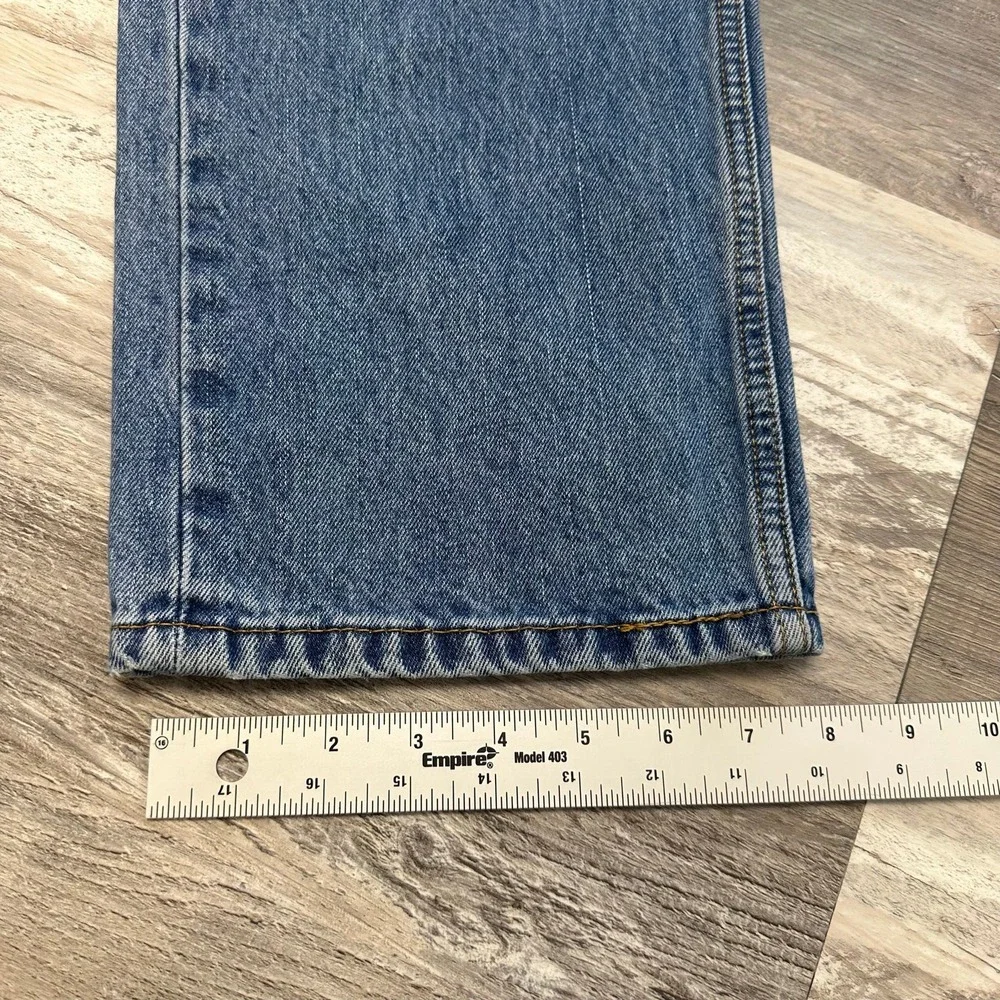 Levis‎ 505 Red Tab Mid Wash Blue Mens 36x32 Regular Fit Straight Leg Denim Jeans